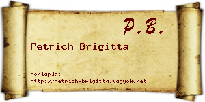 Petrich Brigitta névjegykártya